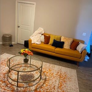 Mid Yellow couch it’s a beauty but I gotta let her go I have to move